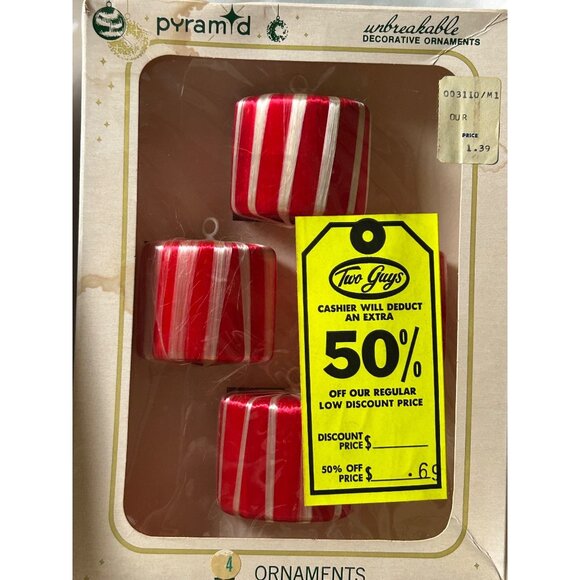Vintage Pyramid Unbreakable Decorative Ornaments 4 Pack Rauch Industries USA - Picture 5 of 6